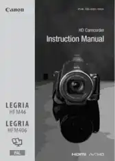 CANON HD Camcorder HFM46 HFM406 Instruction Manual