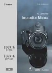 CANON HD Camcorder HFS10 HFS100 Instruction Manual