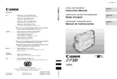 CANON HD Camcorder ZR20E Instruction Manual