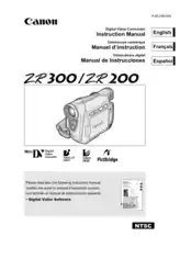 Free Download PDF Books, CANON HD Camcorder ZR300 ZR200 Instruction Manual