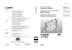 Free Download PDF Books, CANON HD Camcorder ZR40 Instruction Manual