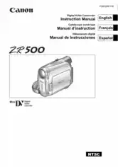 Free Download PDF Books, CANON HD Camcorder ZR500 Instruction Manual