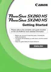 Digital Camera CANON PowerShot SX260 HS and SX240 HS Getting Started Guide