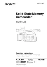 SONY Camcorder Camera PMW-100 Operating Instructions