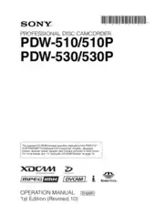 SONY Camera PDW-510 510P PDW-530 530P Operating Instructions