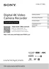 SONY Digital 4K Video Camera Recorder FDR-AX30 AX33 AXP33 AXP35 Operating Guide