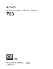 SONY Digital Cinematography Camera F23 Operation Manual