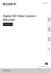 SONY Digital HD Video Camera Recorder HDR-AS100V HandBook Operation Manual