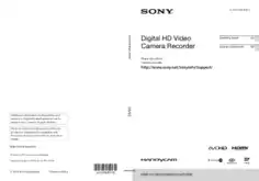 SONY Digital HD Video Camera Recorder HDR-CX190 CX200 CX210 PJ200 Operation Manual