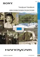 SONY Digital HD Video Camera Recorder HDR-CX500 CX520 HandBook