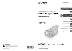SONY Digital HD Video Camera Recorder HDR-HC1 Operating Instructions