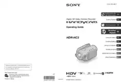 SONY Digital HD Video Camera Recorder HDR-HC3 Operating Guide