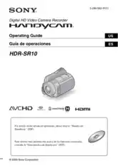 SONY Digital HD Video Camera Recorder HDR-SR10 ES Operating Guide