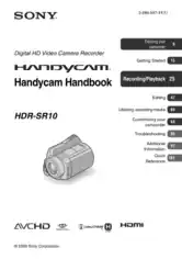SONY Digital HD Video Camera Recorder HDR-SR10 Hand Book Getting Started Guide