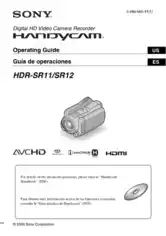 SONY Digital HD Video Camera Recorder HDR-SR11 SR12 Operating Guide