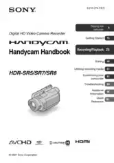 SONY Digital HD Video Camera Recorder HDR-SR5 SR7 SR8 HandBook