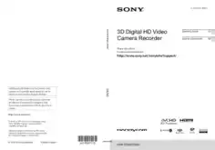 SONY Digital HD Video Camera Recorder HDR-TD20 TD20V Operating Instructions