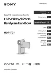 SONY Digital HD Video Camera Recorder HDR-TG1 Hand Book Getting Started Guide