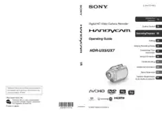 SONY Digital HD Video Camera Recorder HDR-UX5 UX7Operating Instructions