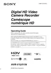 SONY Digital HD Video Camera Recorder HVR-V1U V1N Operating Guide