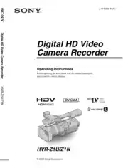 SONY Digital HD Video Camera Recorder HVR-Z1U Z1N Operating Instructions