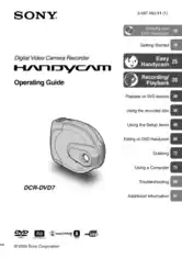 SONY Digital Video Camera Recorder DCR-DVD7 Operating Guide