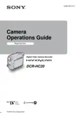 SONY Digital Video Camera Recorder DCR-HC20 Operating Instructions