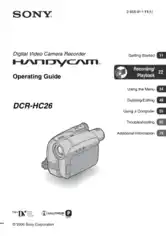SONY Digital Video Camera Recorder DCR-HC26 Operating Guide