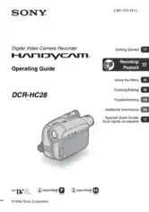 SONY Digital Video Camera Recorder DCR-HC28 Operating Guide