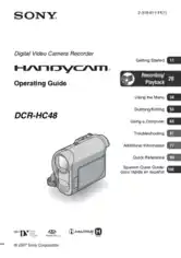 SONY Digital Video Camera Recorder DCR-HC48 Operating Guide