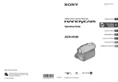SONY Digital Video Camera Recorder DCR-HC90 Operating Guide
