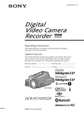 SONY Digital Video Camera Recorder DCR-IP210 Operating Instructions