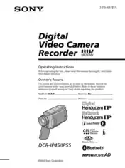 Free Download PDF Books, SONY Digital Video Camera Recorder DCR-IP45 Operating Instructions
