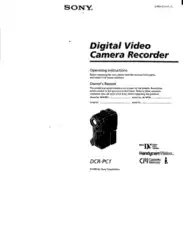 SONY Digital Video Camera Recorder DCR-PC1 Operating Instructions