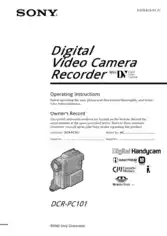 SONY Digital Video Camera Recorder DCR-PC101 Operating Instructions