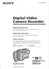 SONY Digital Video Camera Recorder DCR-SC100 Operating Instructions