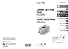 SONY Digital Video Camera Recorder DCR-SR100 Operating Guide