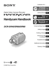 SONY Digital Video Camera Recorder DCR-SR40-60-80 HandBook
