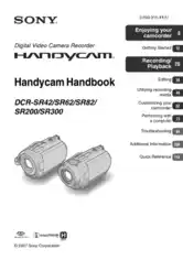 SONY Digital Video Camera Recorder DCR-SR42 to SR300 HandBook