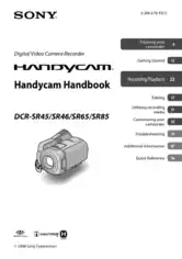 SONY Digital Video Camera Recorder DCR-SR45 to SR85 HandBook