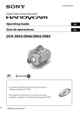 SONY Digital Video Camera Recorder DCR-SR45 to SR85 Operating Instructions