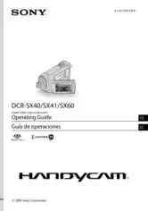 SONY Digital Video Camera Recorder DCR-SX40-41-60 Operating Instructions