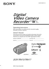 SONY Digital Video Camera Recorder DCR-TRV15-17 Operating Instructions