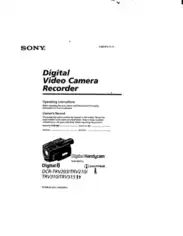 SONY Digital Video Camera Recorder DCR-TRV203-315 Operating Instructions