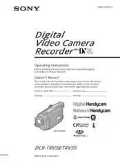 SONY Digital Video Camera Recorder DCR-TRV38-39 Operating Instructions
