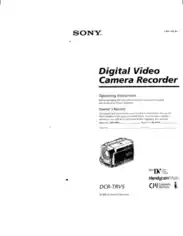 SONY Digital Video Camera Recorder DCR-TRV5 Operating Instructions
