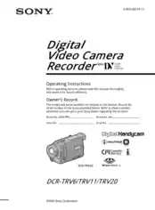 SONY Digital Video Camera Recorder DCR-TRV6-11-20 Operating Instructions