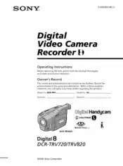 SONY Digital Video Camera Recorder DCR-TRV720-820 Operating Instructions