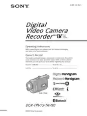 SONY Digital Video Camera Recorder DCR-TRV80 Operating Instructions