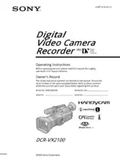 Free Download PDF Books, SONY Digital Video Camera Recorder DCR-VX2100 Operating Instructions